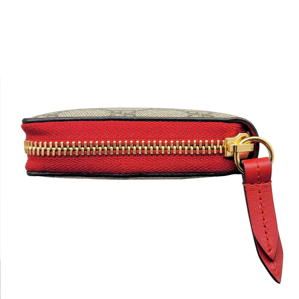 GUCCI GG Supreme Zip Around Long Wallet Beige Tan Red Cat - Picture 6 of 8